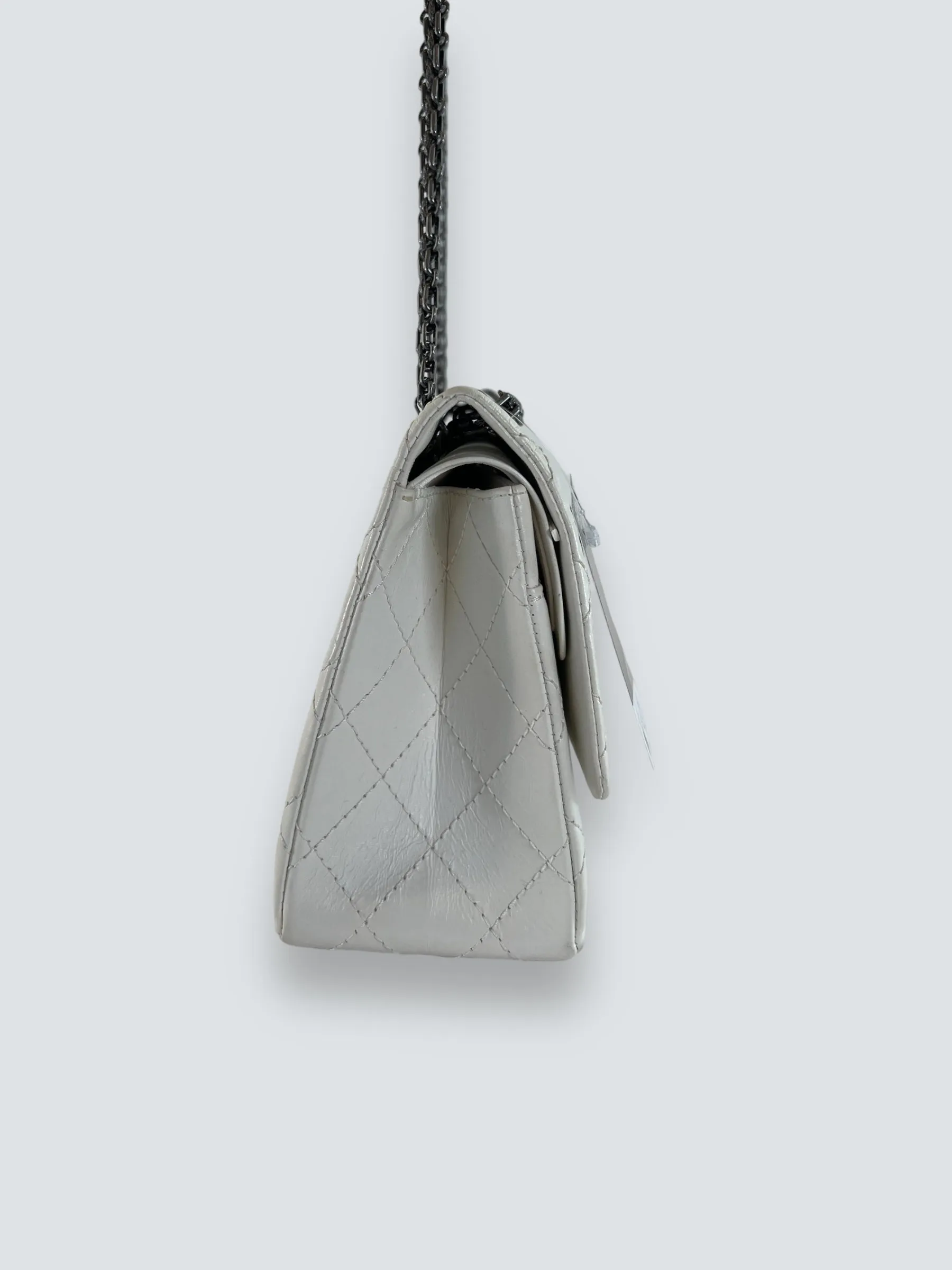 Chanel Quilted White 2.55 Handbag