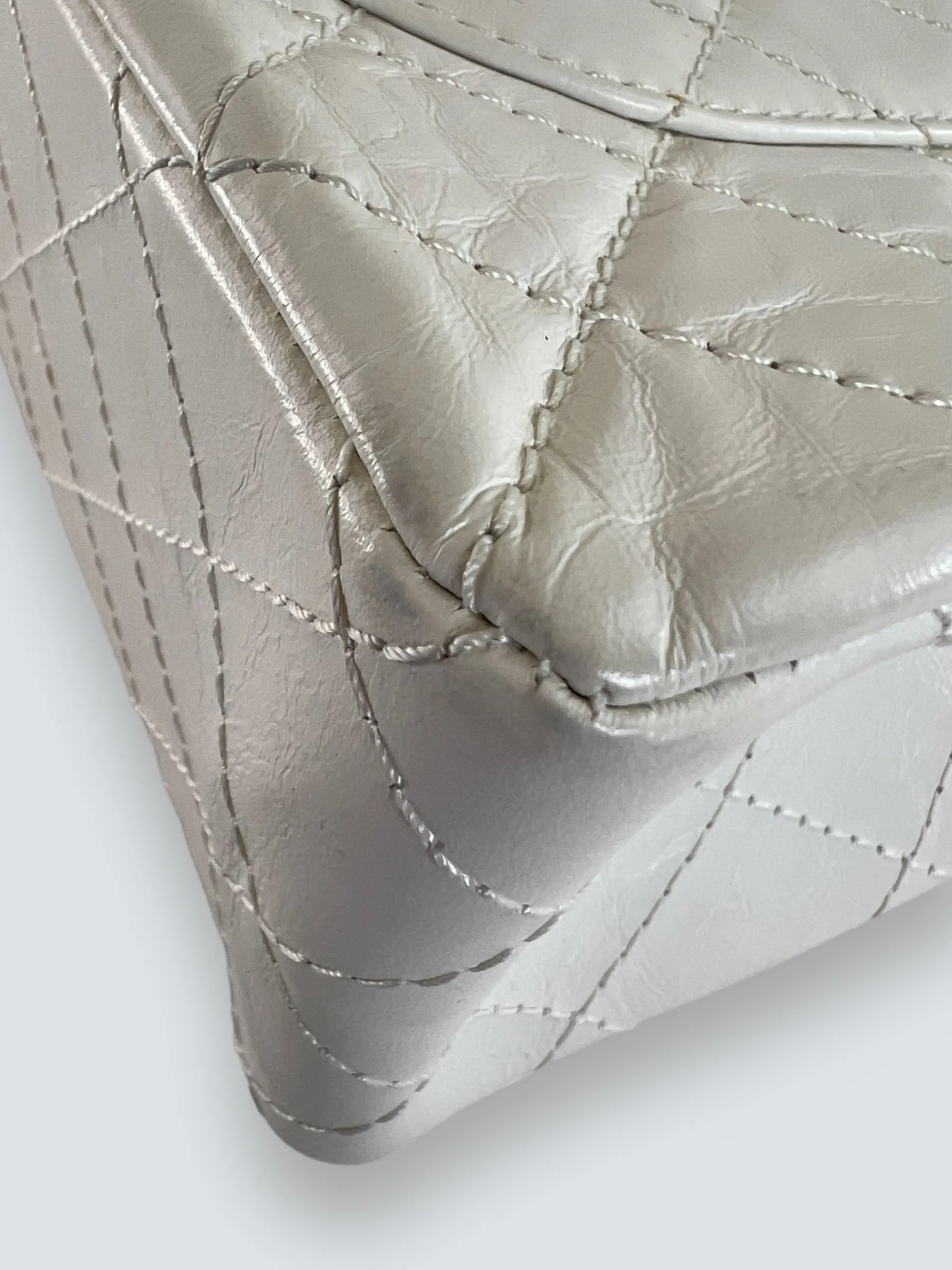 Chanel Quilted White 2.55 Handbag