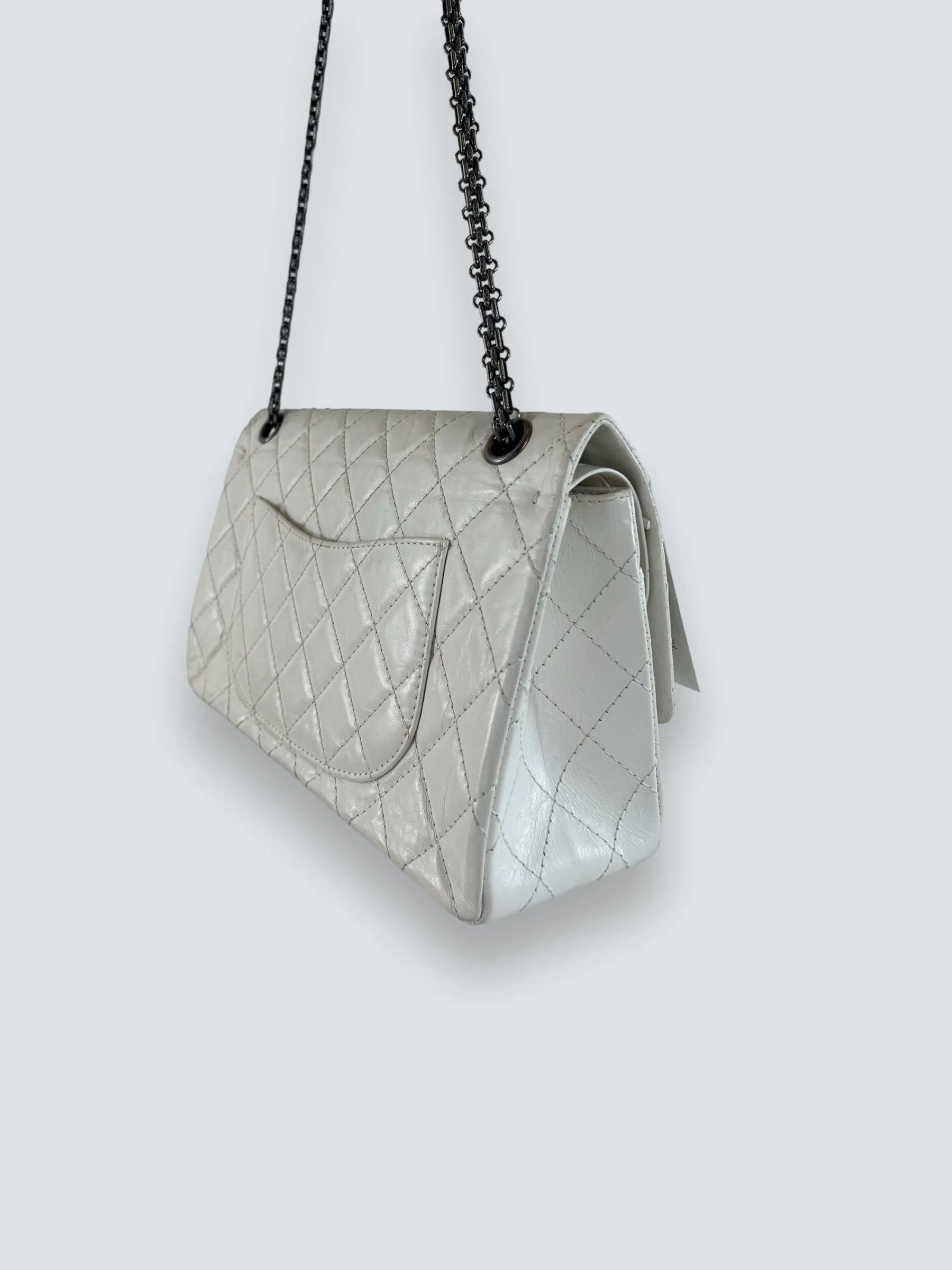 Chanel Quilted White 2.55 Handbag