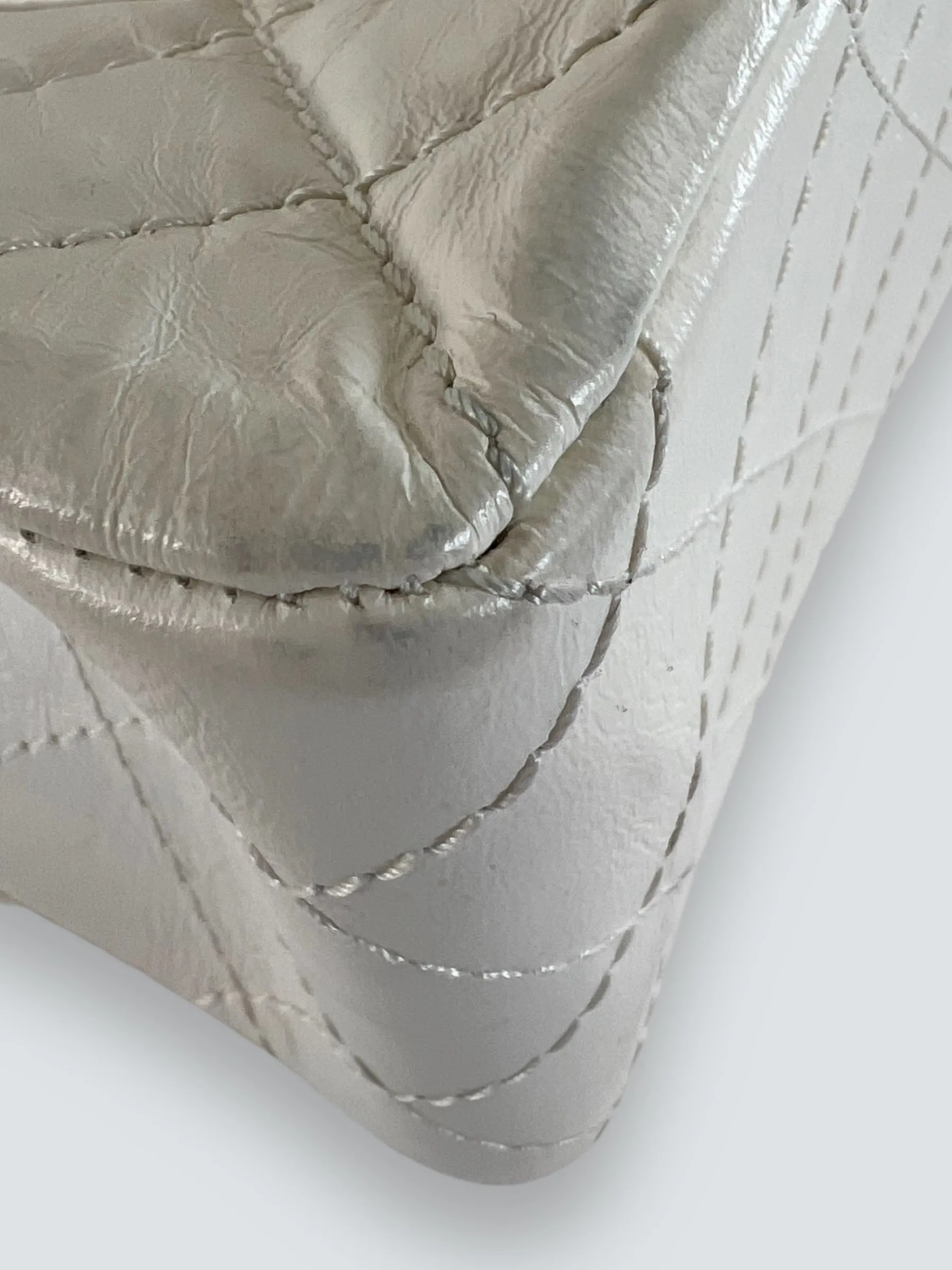 Chanel Quilted White 2.55 Handbag