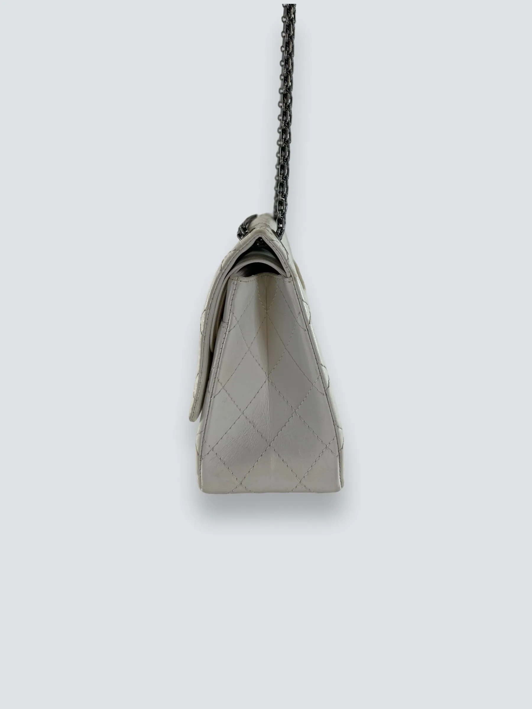 Chanel Quilted White 2.55 Handbag