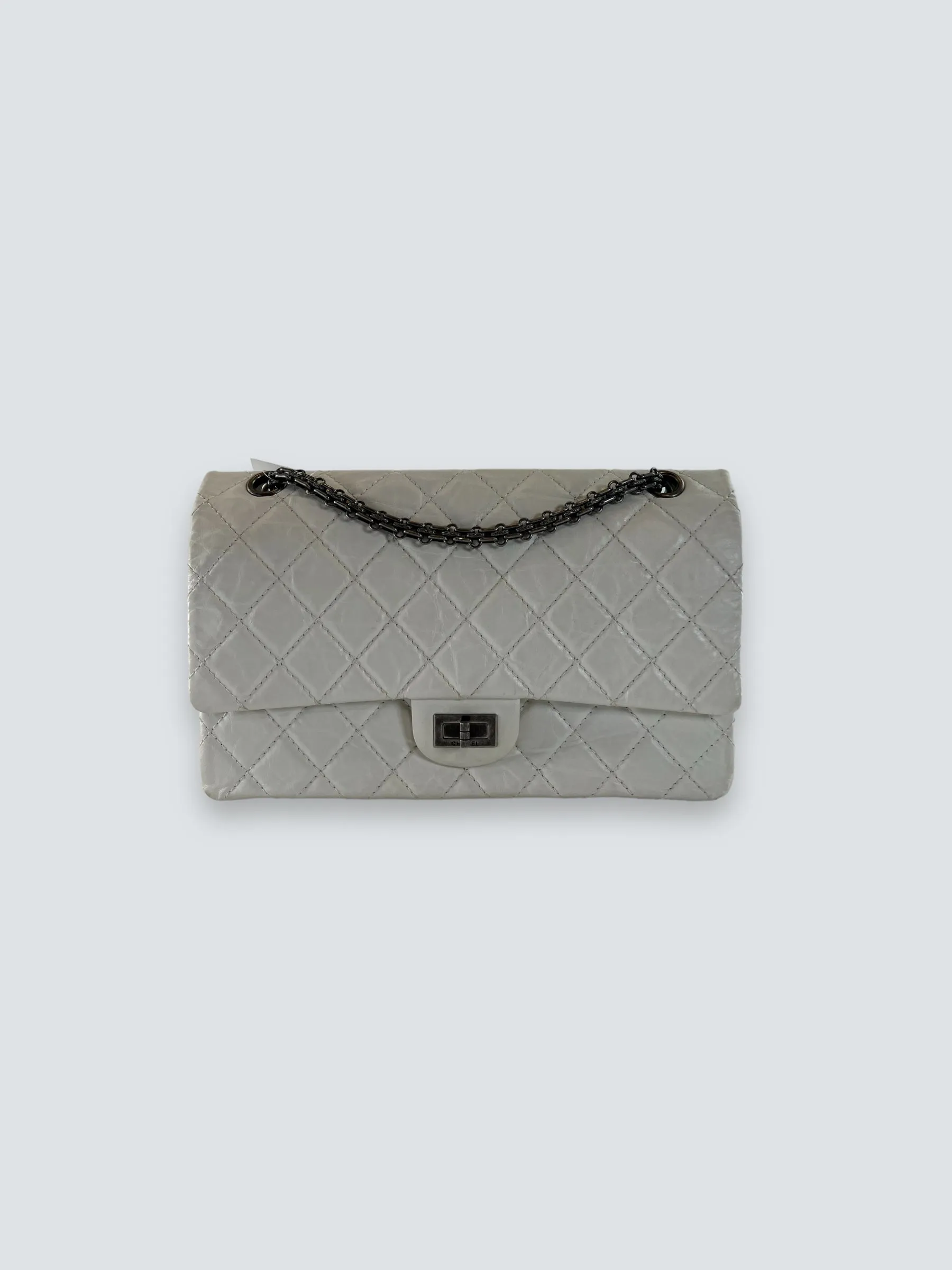 Chanel Quilted White 2.55 Handbag