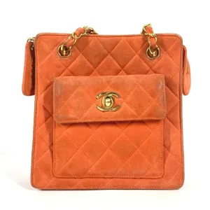 Chanel Suede Handbag Shoulder Bag (Pre-Owned)
