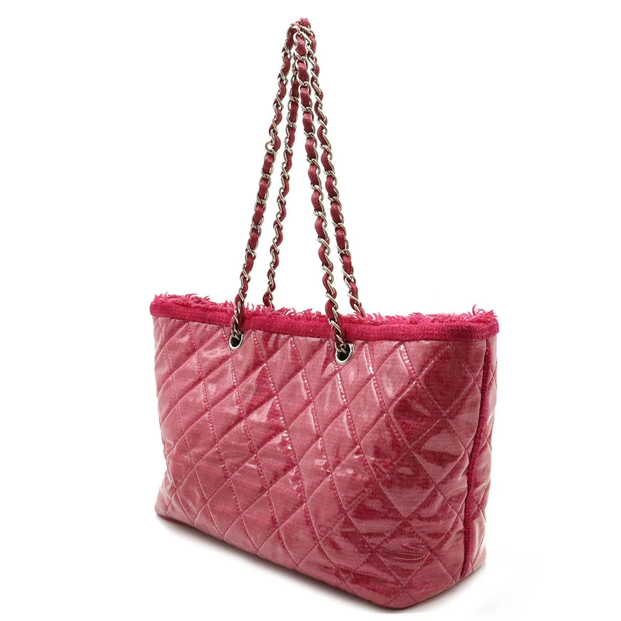 Chanel Vinyl Cotton Shoulder Bag Tote Bag (Pre-Owned)