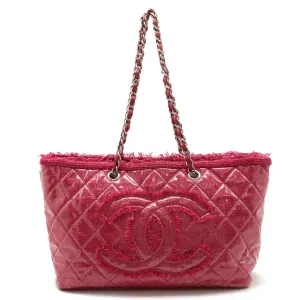 Chanel Vinyl Cotton Shoulder Bag Tote Bag (Pre-Owned)