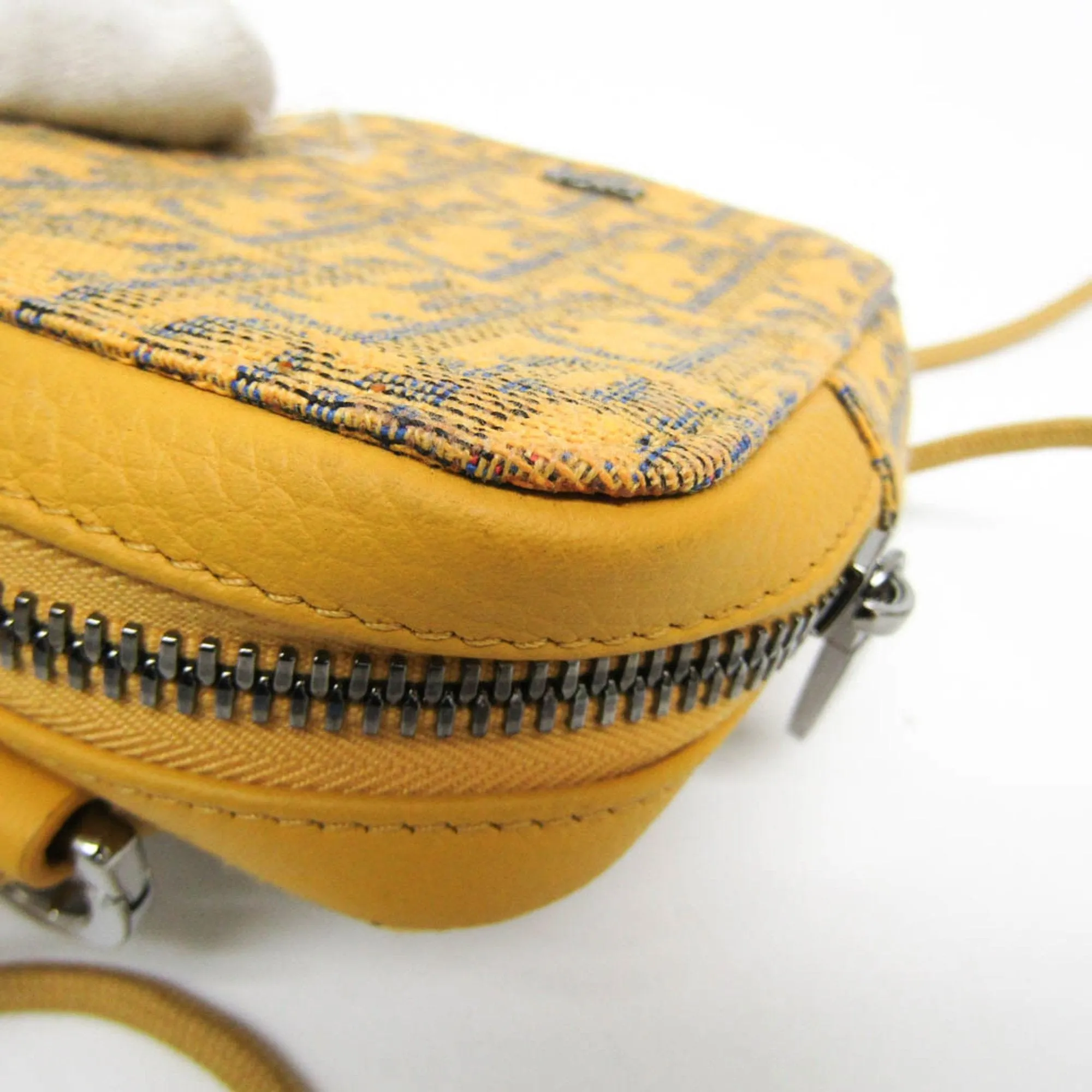 Christian Dior Leather Jacquard Pouch Shoulder Bag (Pre-Owned)