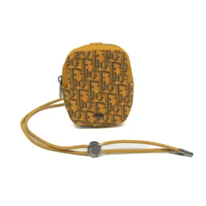 Christian Dior Leather Jacquard Pouch Shoulder Bag (Pre-Owned)
