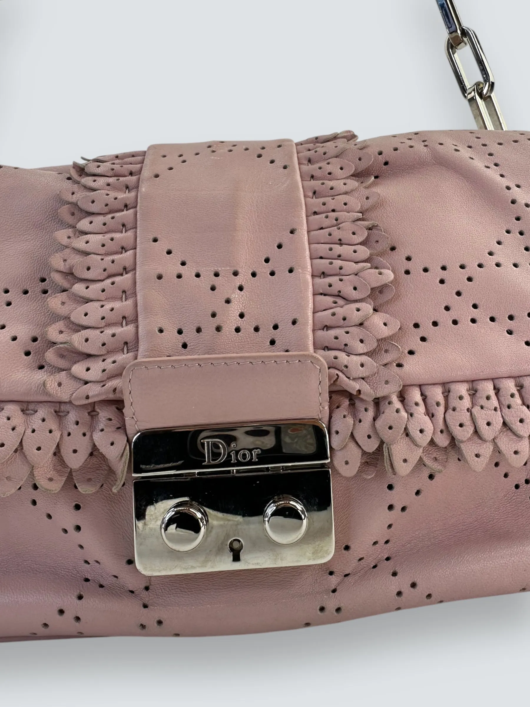 Christian Dior New Lock Ruffle Flap Pink Bag
