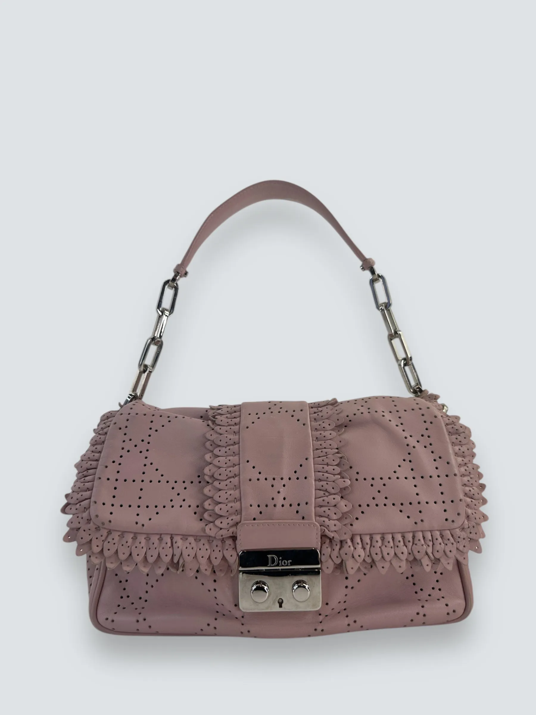 Christian Dior New Lock Ruffle Flap Pink Bag