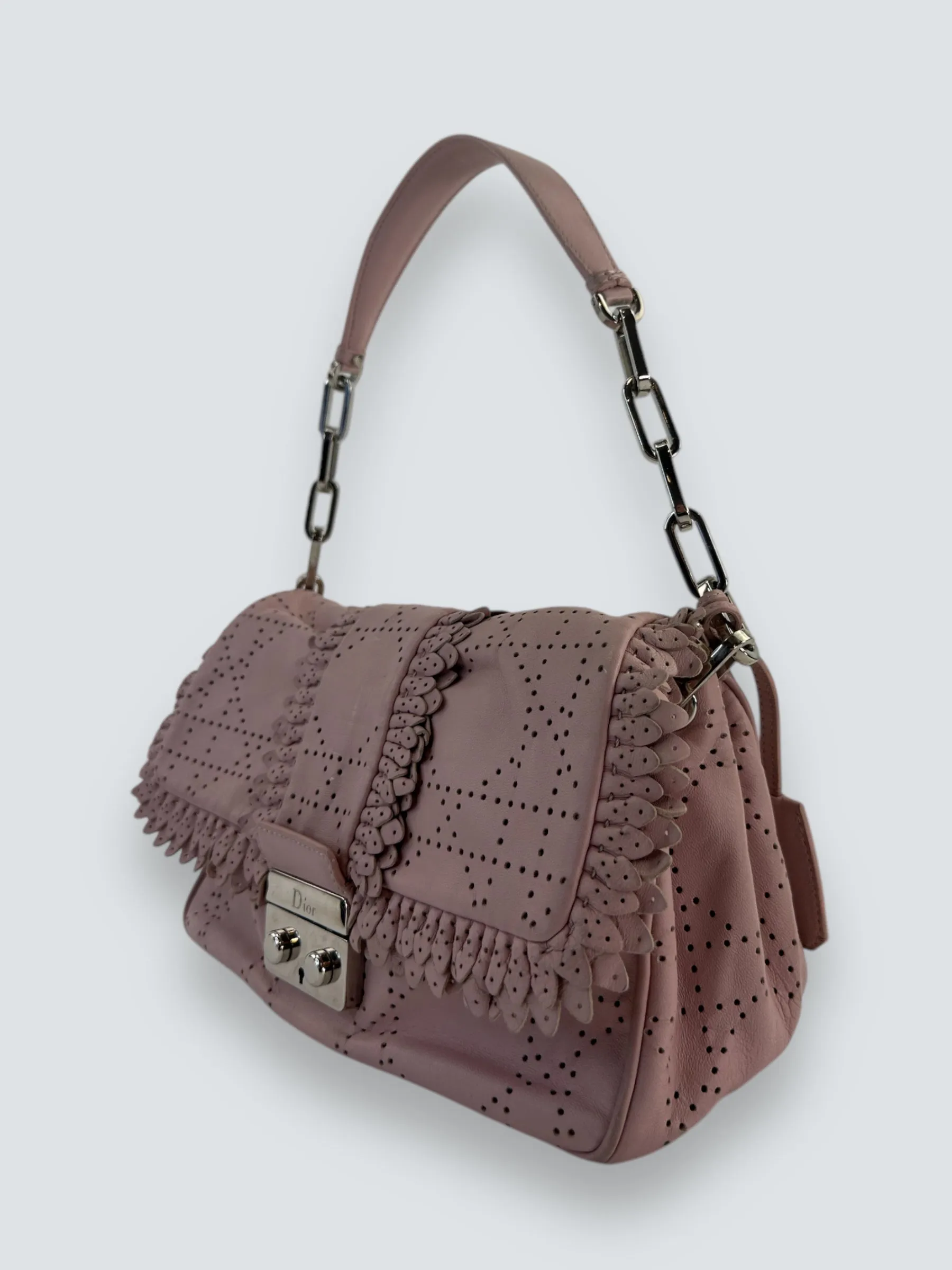 Christian Dior New Lock Ruffle Flap Pink Bag