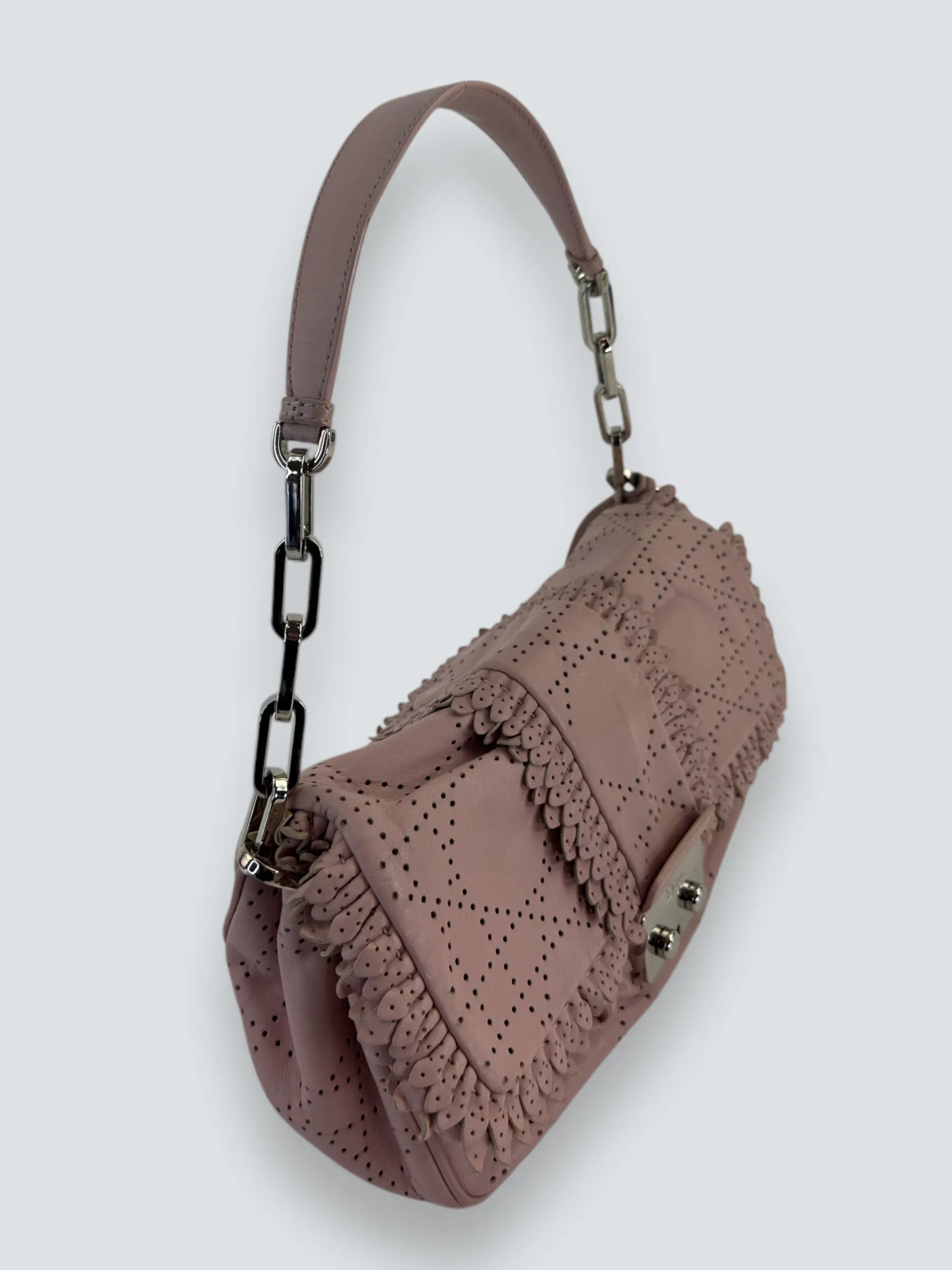 Christian Dior New Lock Ruffle Flap Pink Bag