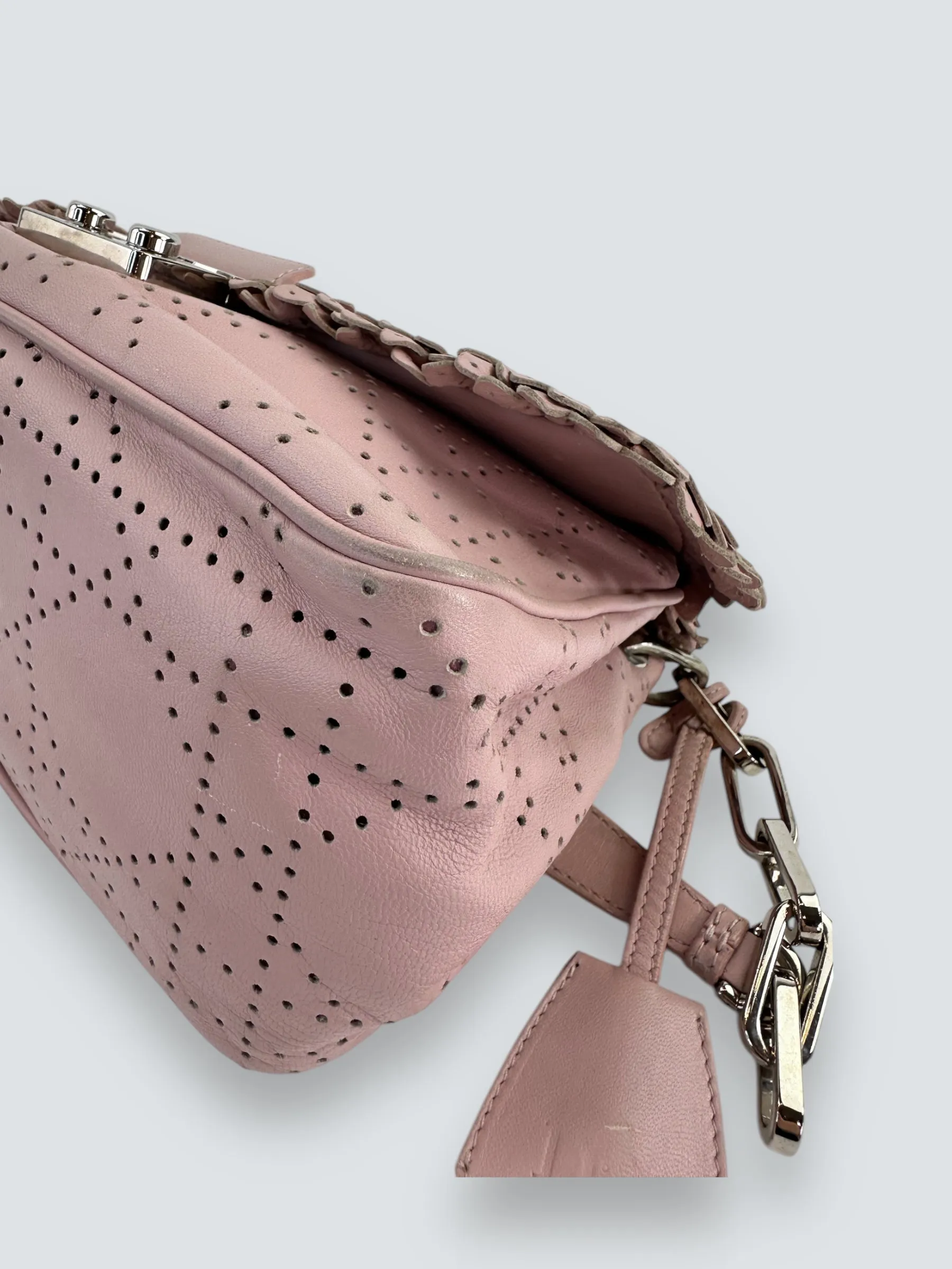 Christian Dior New Lock Ruffle Flap Pink Bag