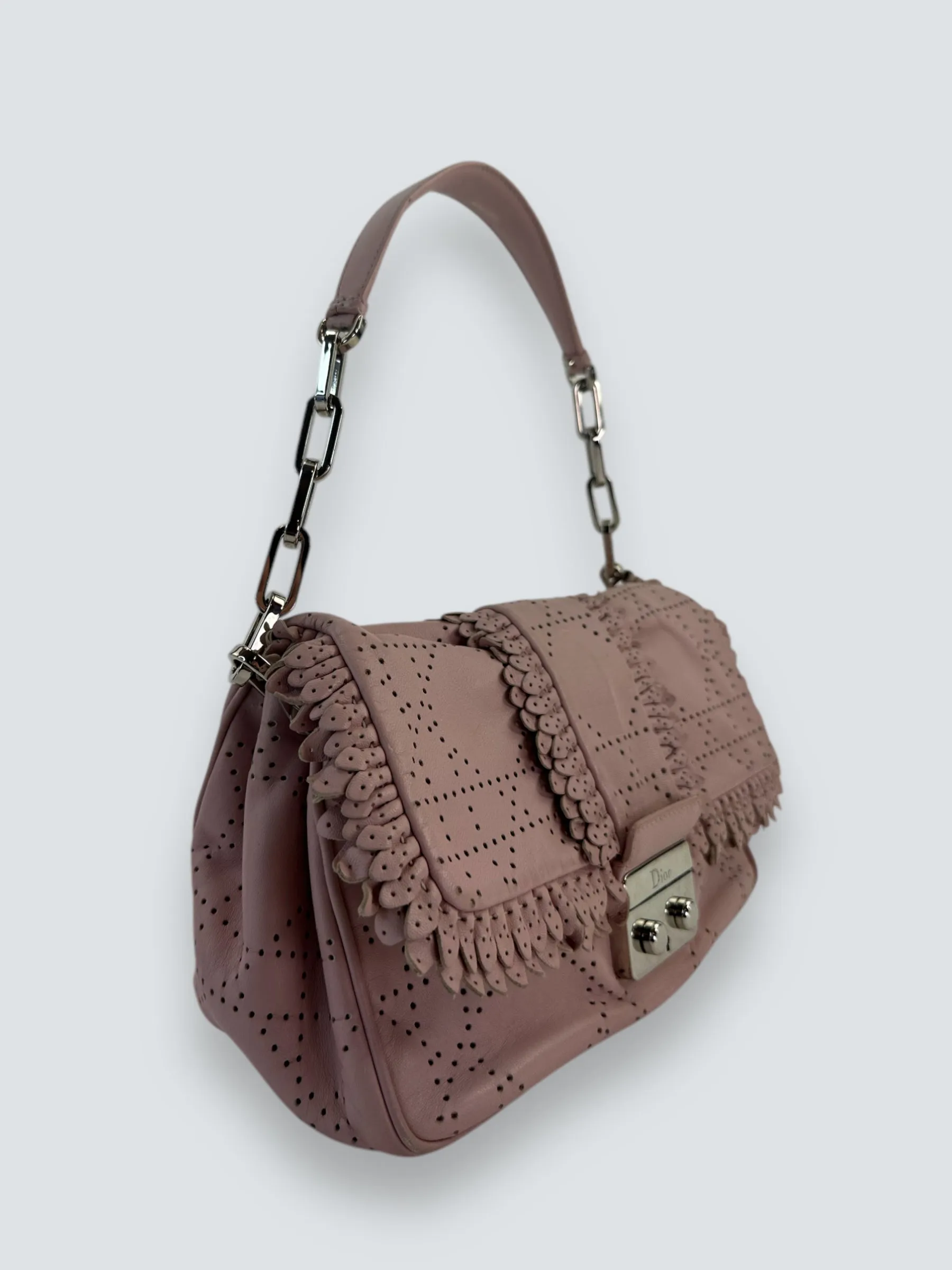 Christian Dior New Lock Ruffle Flap Pink Bag