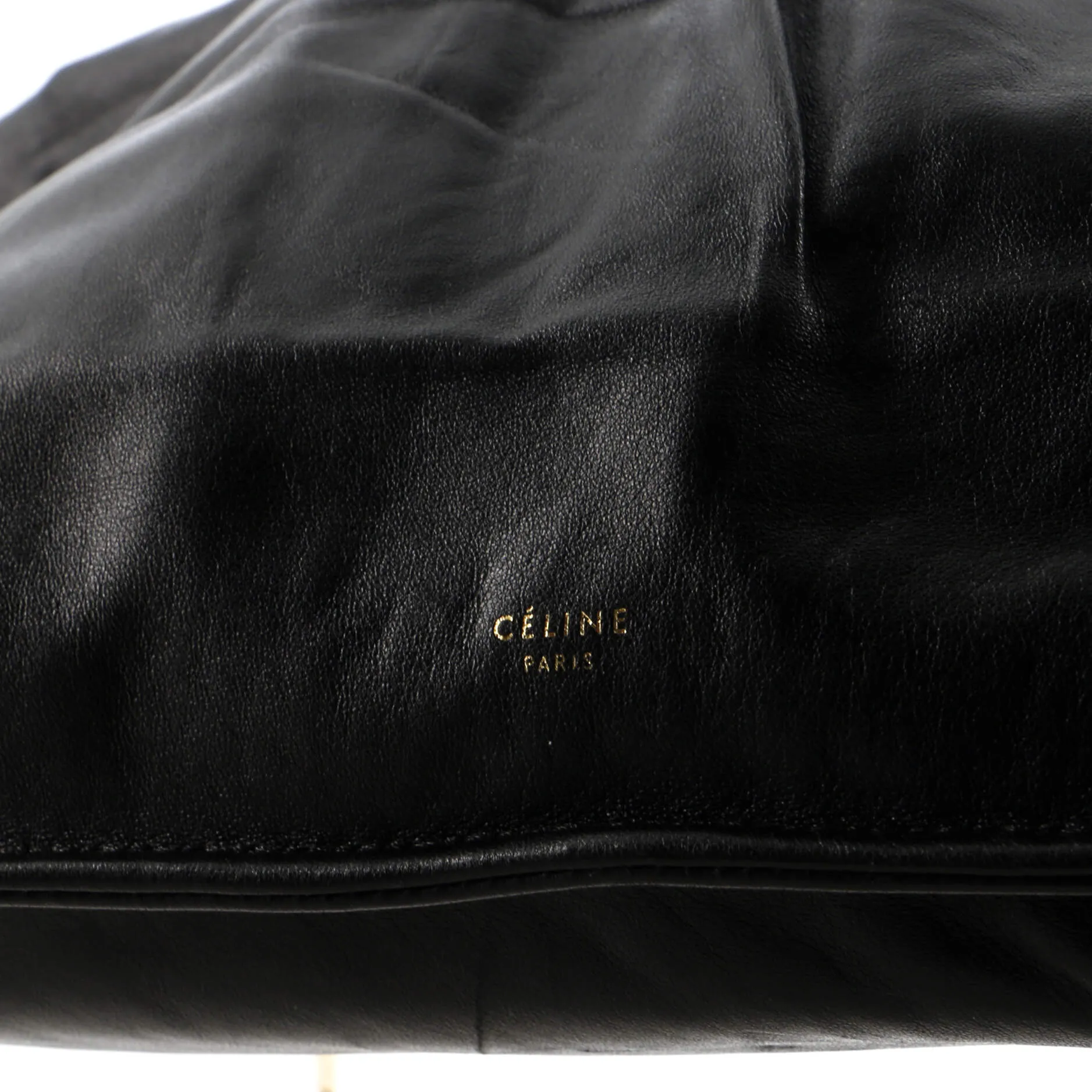 Clasp Ruched Flap Bag Leather Medium
