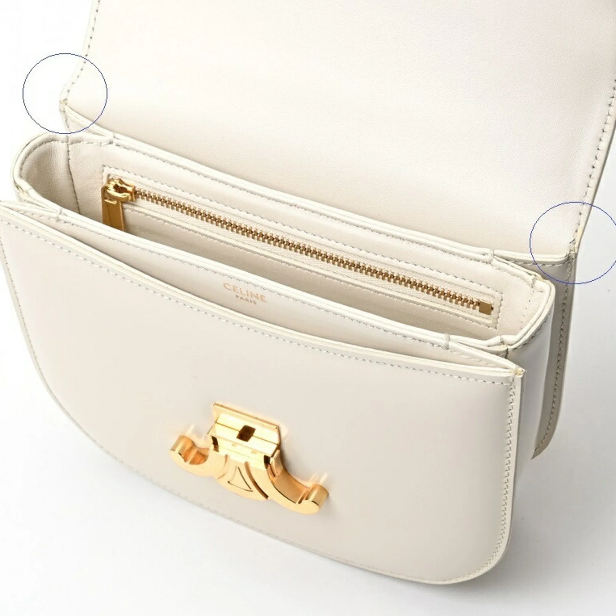 Cline Triomphe Leather Shoulder Bag (Pre-Owned)