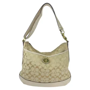 Coach blue Signature Line Leather Shoulder Bag (Pre-Owned)
