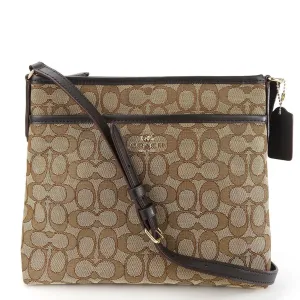 Coach    Canvas Leather Shoulder Bag (Pre-Owned)