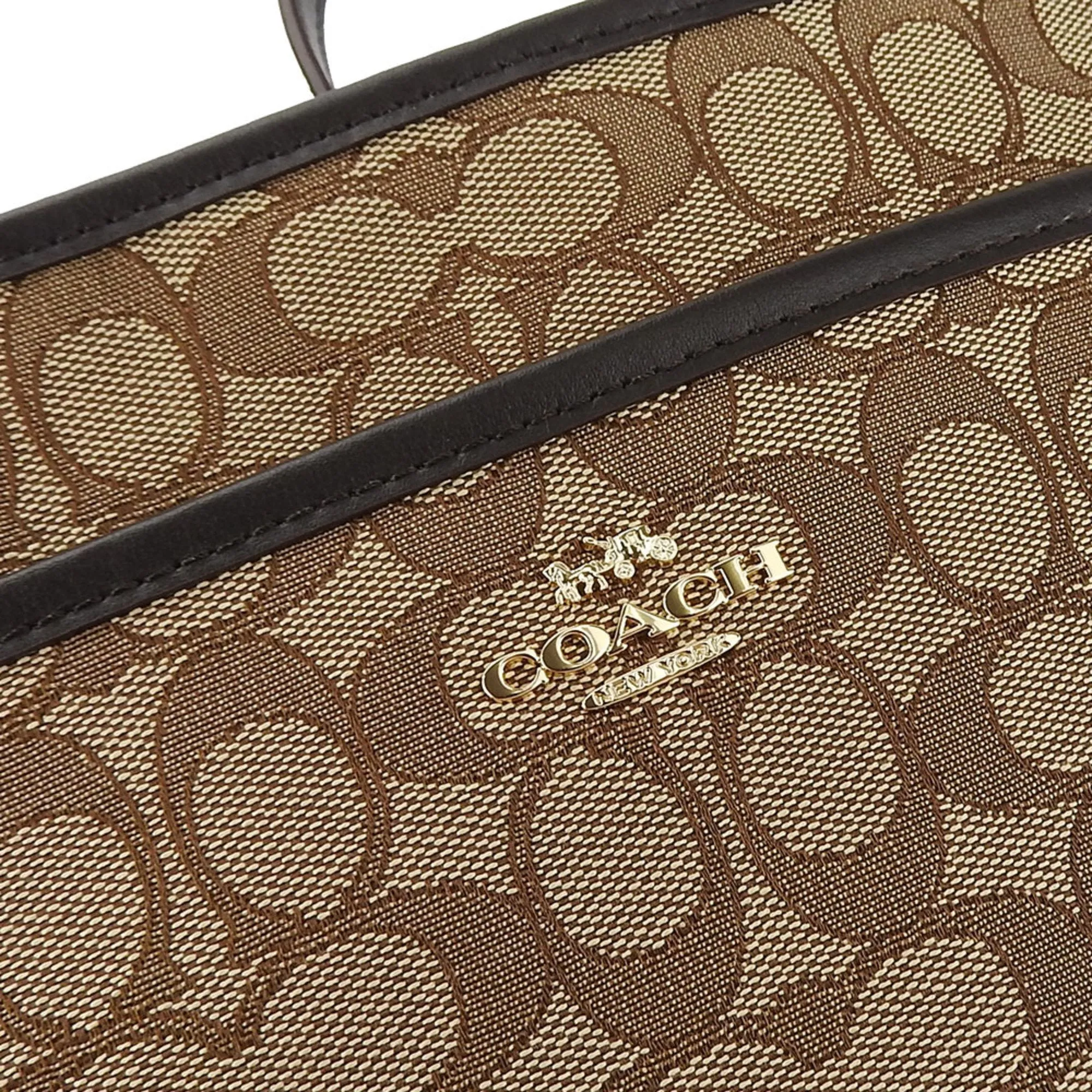 Coach    Canvas Leather Shoulder Bag (Pre-Owned)