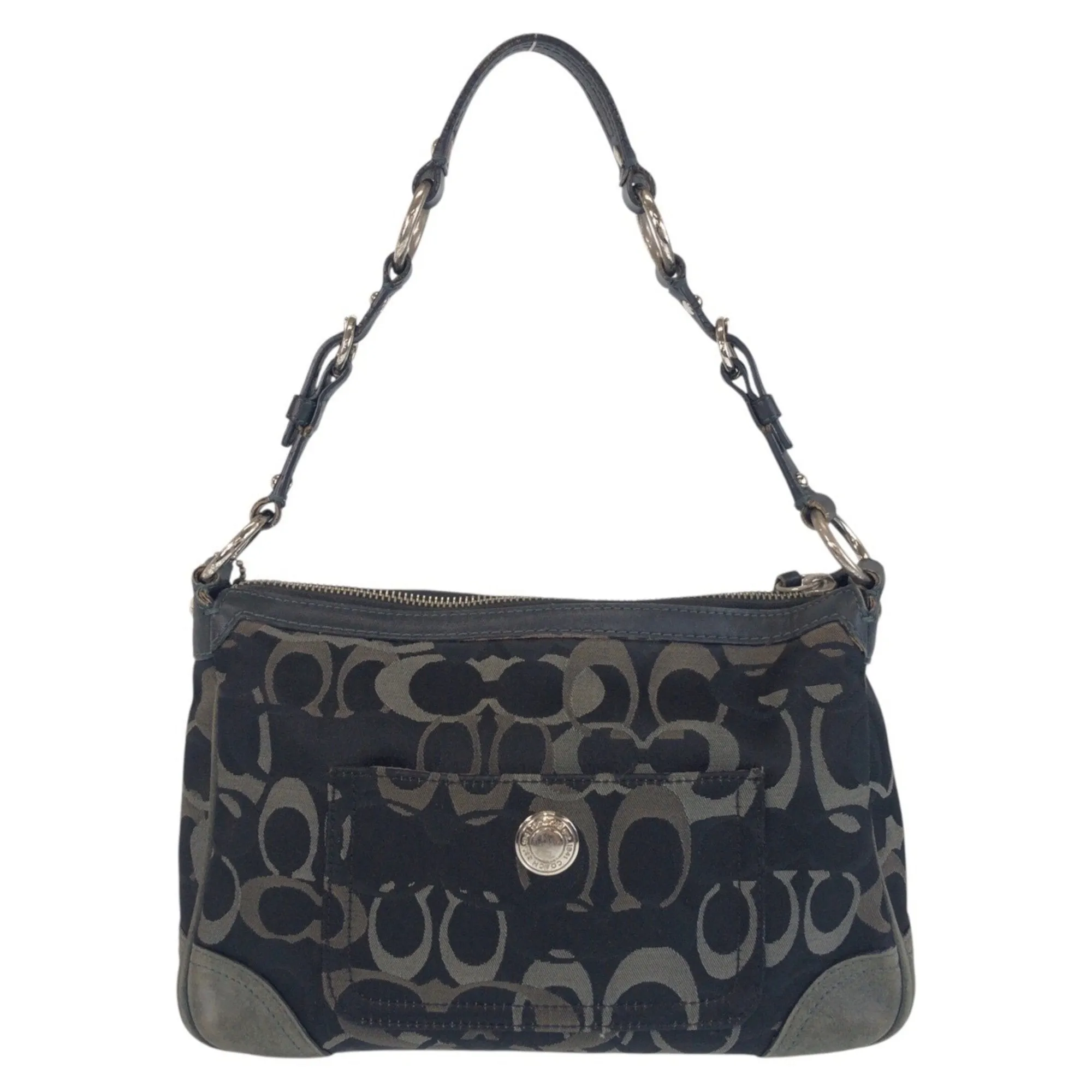 Coach  Canvas Suede Shoulder Bag (Pre-Owned)