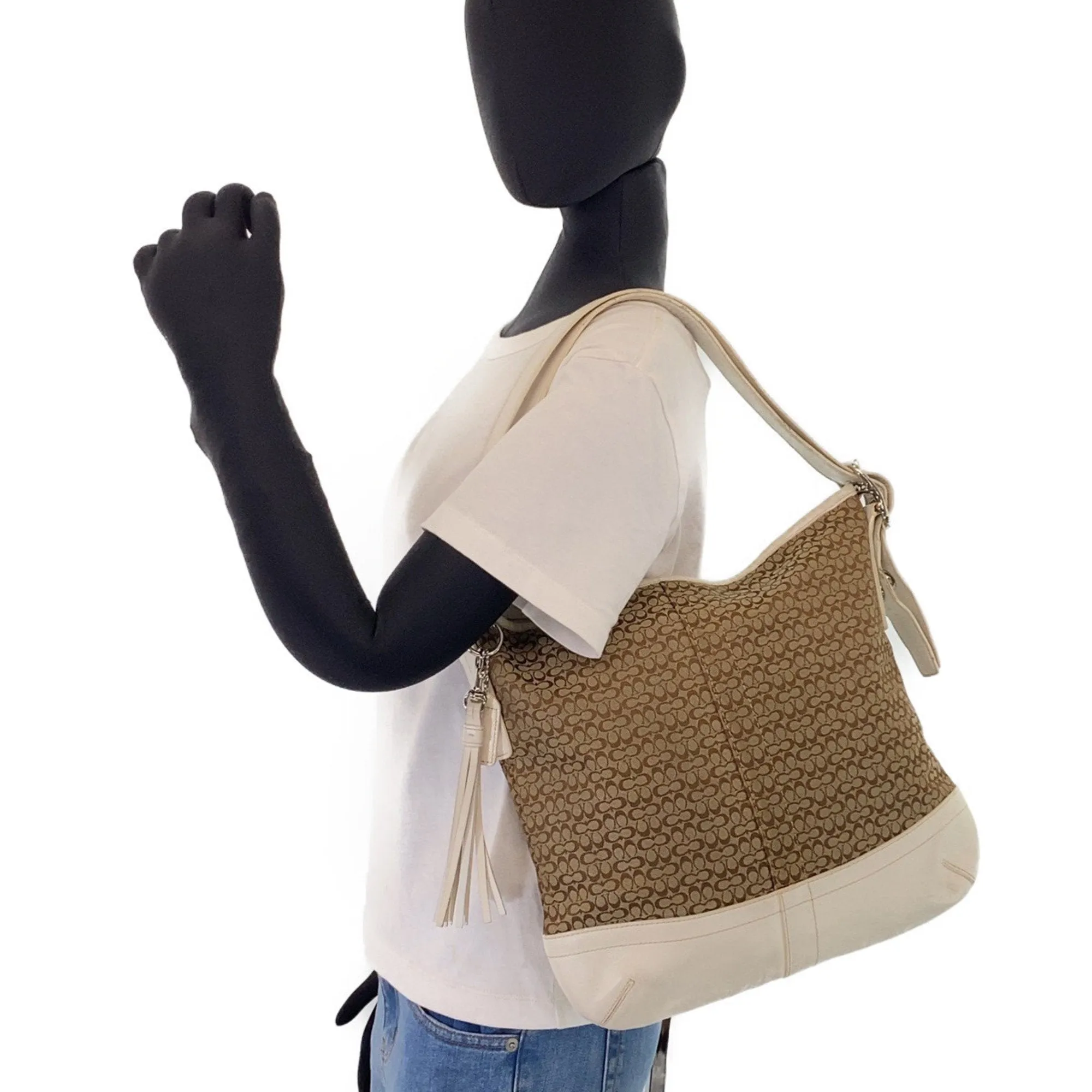 Coach  Leather Canvas Shoulder Bag (Pre-Owned)