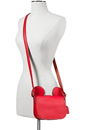 Coach Patricia Saddle in Glove Calf Leather With Mickey Ears