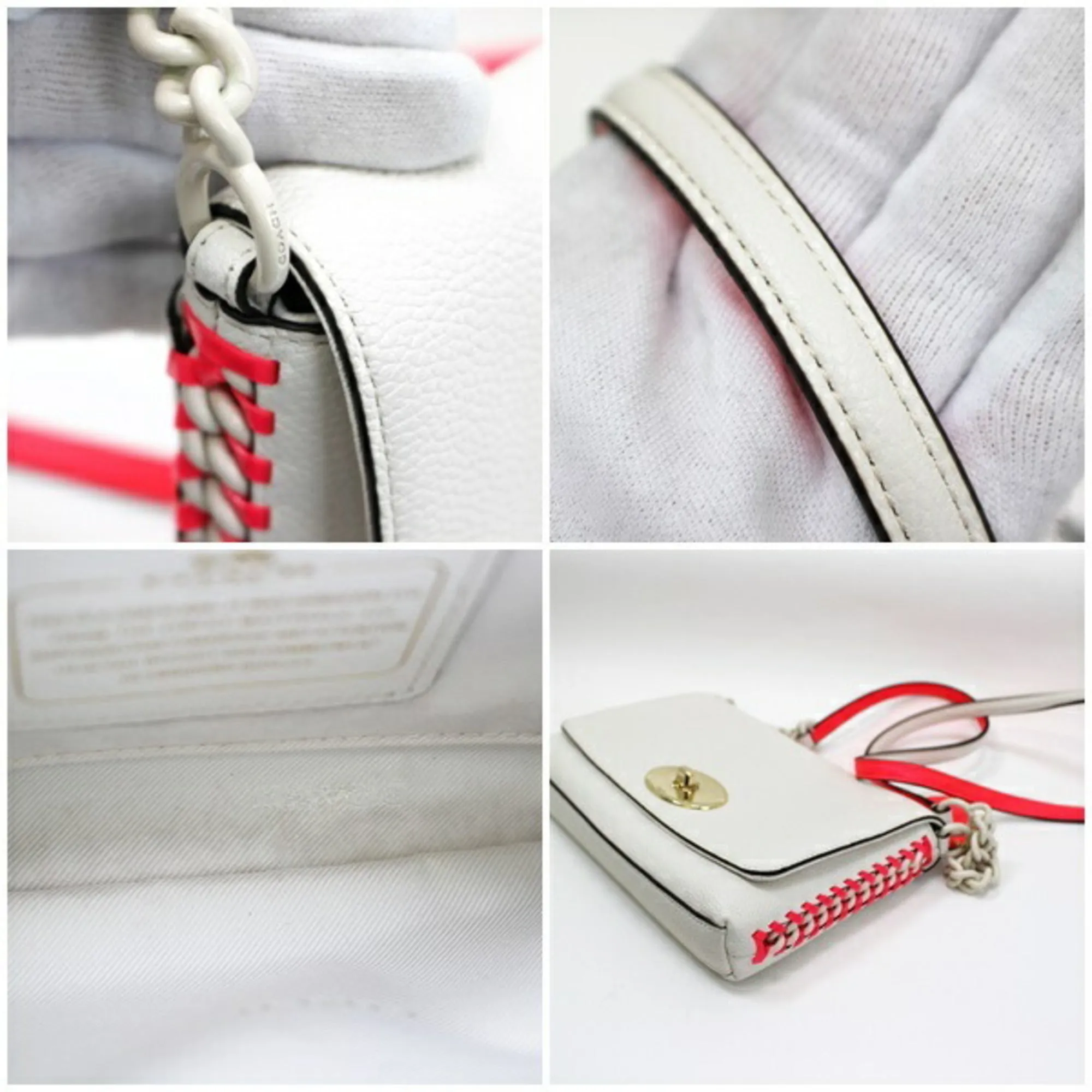 Coach pink  Leather Shoulder Bag (Pre-Owned)