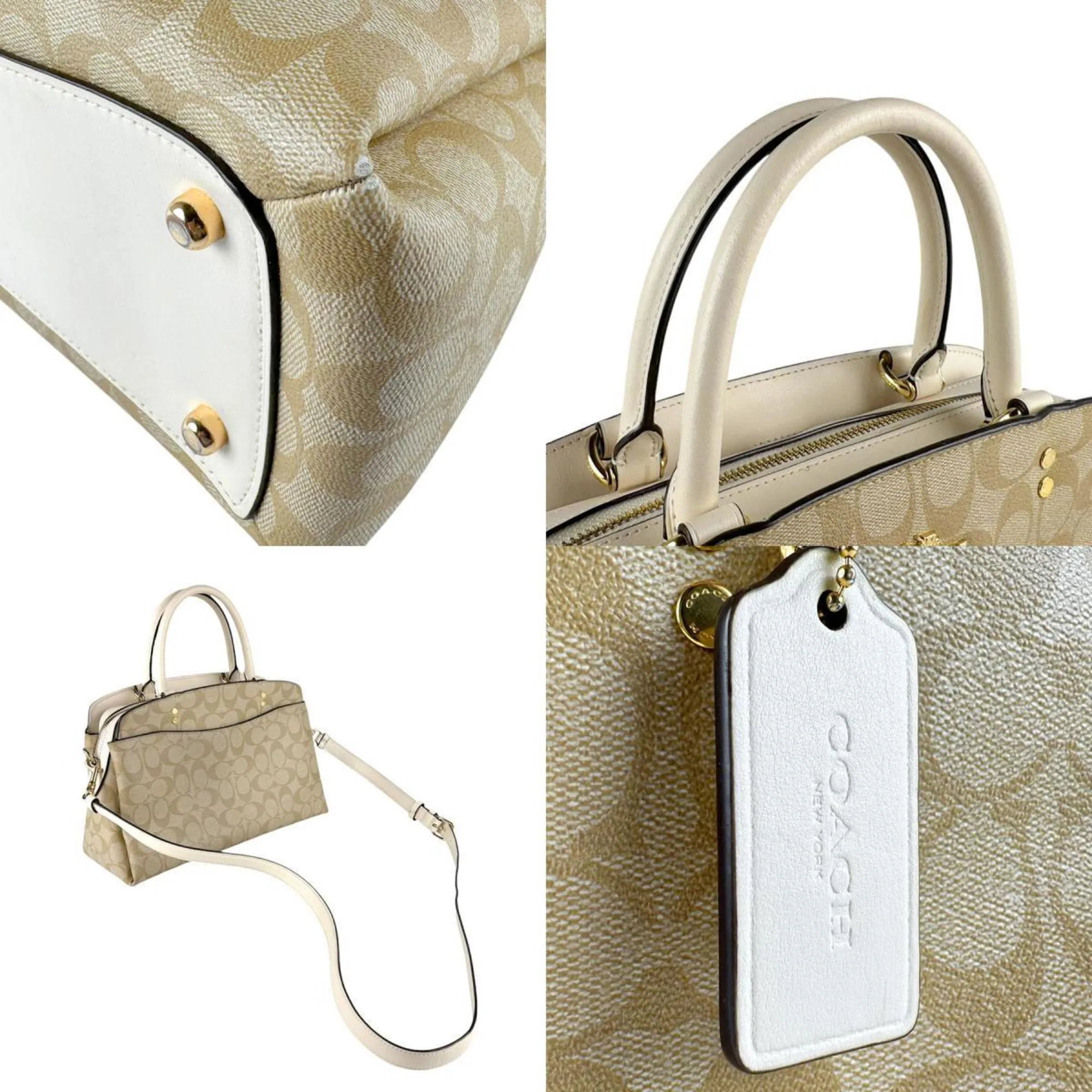 Coach Signature Leather Handbag Shoulder Bag (Pre-Owned)