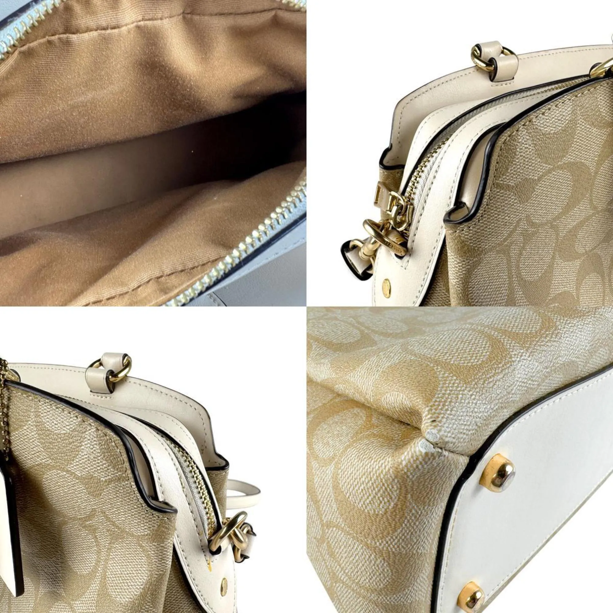 Coach Signature Leather Handbag Shoulder Bag (Pre-Owned)