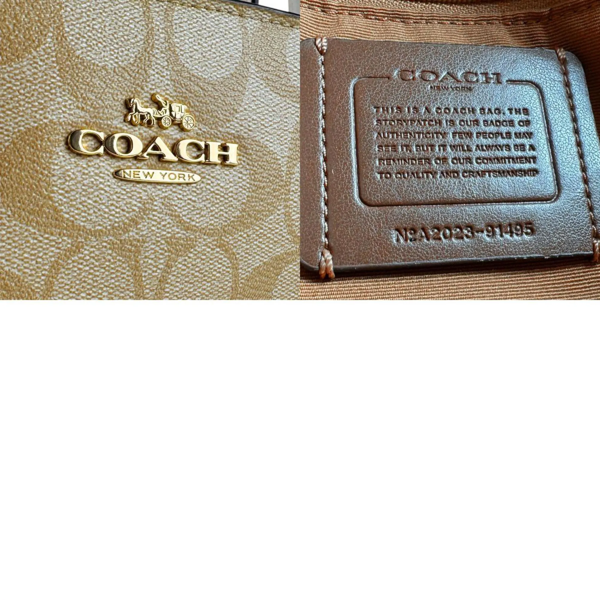 Coach Signature Leather Handbag Shoulder Bag (Pre-Owned)
