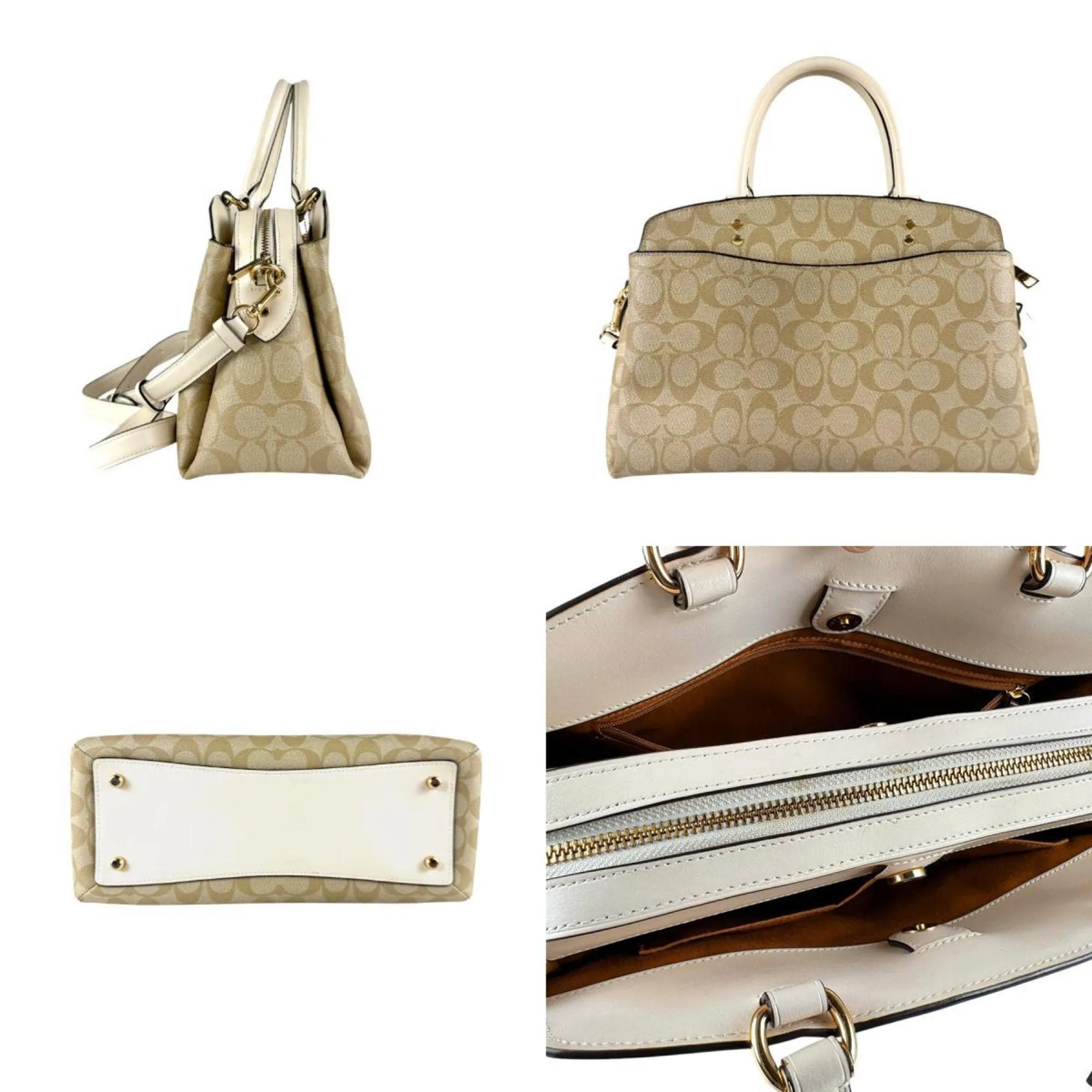 Coach Signature Leather Handbag Shoulder Bag (Pre-Owned)