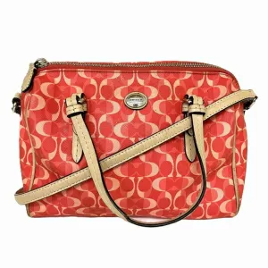 Coach Signature  pink Pvc Boston Bag Handbag Shoulder Bag (Pre-Owned)