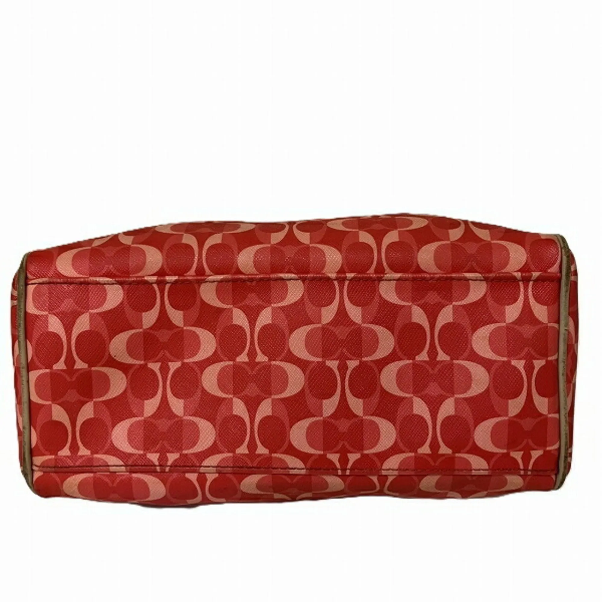 Coach Signature  pink Pvc Boston Bag Handbag Shoulder Bag (Pre-Owned)