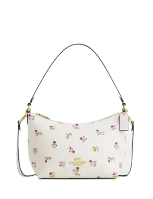 Coach Zip Top Shoulder Bag With Heart Print