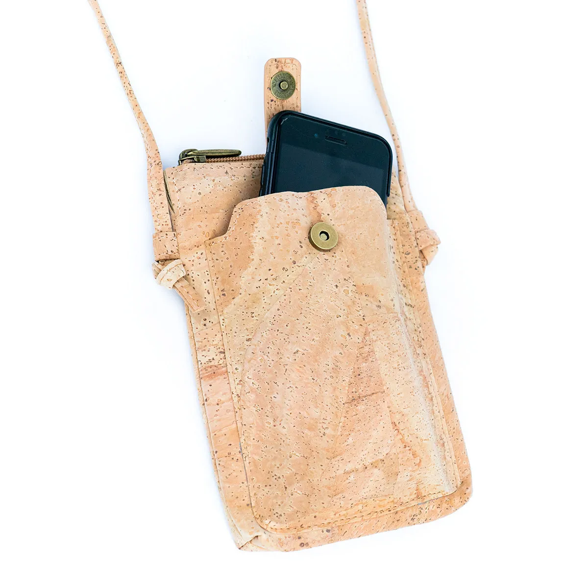 Cork Women's Phone Pouch - Magnetic Closure, Adjustable Shoulder Strap BAG-2300