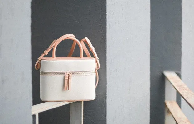 Cute Leather White Womens Mini Box Purse Handbag Barrel Shoulder Bag for Women