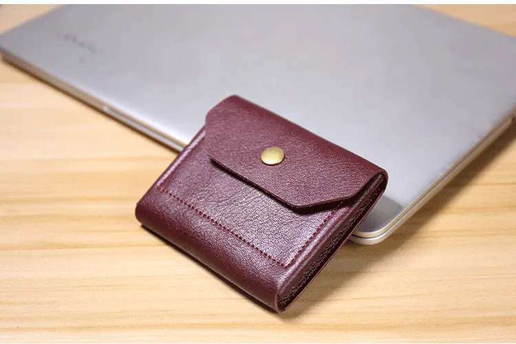Cute Women Black Leather Billfold Card Wallet Coin Wallets Mini Change Wallets For Women