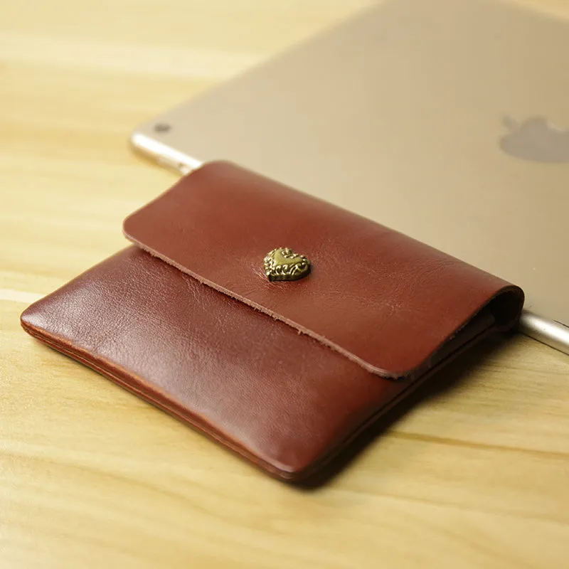 Cute Women Brown Leather Mini Coin Wallet Crown Change Wallet For Women
