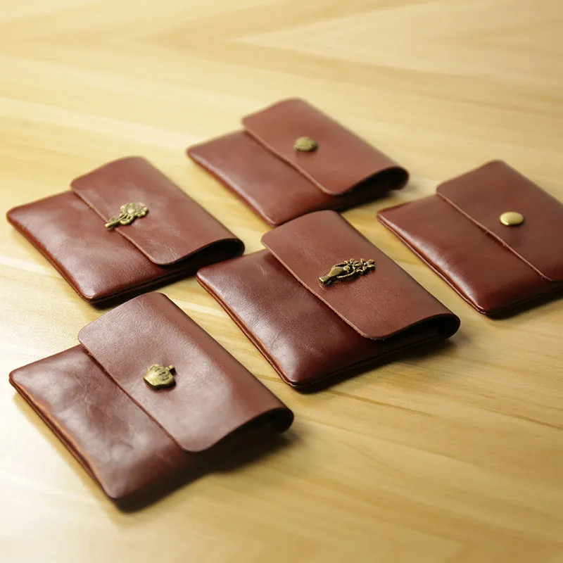 Cute Women Brown Leather Mini Coin Wallet Crown Change Wallet For Women