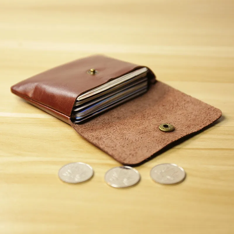 Cute Women Brown Leather Mini Coin Wallet Crown Change Wallet For Women