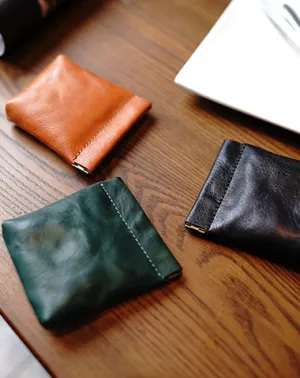 Cute Women Leather Change Wallet Slim Coin Wallets Headphone Case Cord Organizer For Women