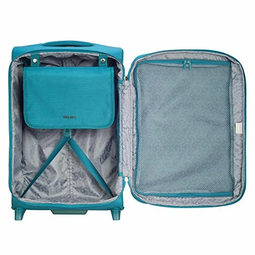 Delsey Luggage Hyperglide Carry On Luggage Lightweight Rolling Suitcase, Teal Blue