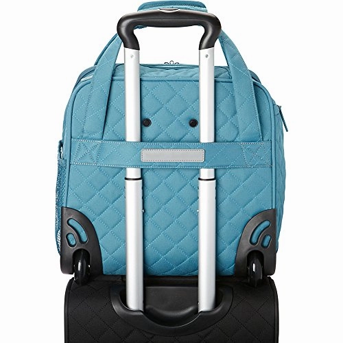 Delsey Quilted Rolling Underseat Bag For Carry-On Fits Overhead & Under Airline Seat - (Purple)