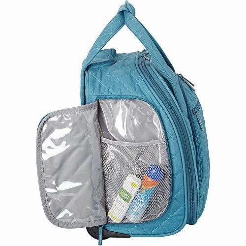Delsey Quilted Rolling Underseat Bag For Carry-On Fits Overhead & Under Airline Seat - (Purple)