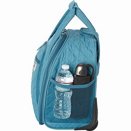 Delsey Quilted Rolling Underseat Bag For Carry-On Fits Overhead & Under Airline Seat - (Purple)