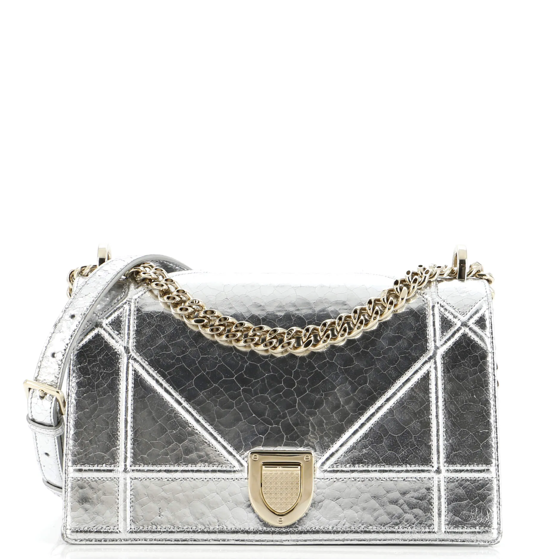 Diorama Flap Bag Crackled Deerskin Medium