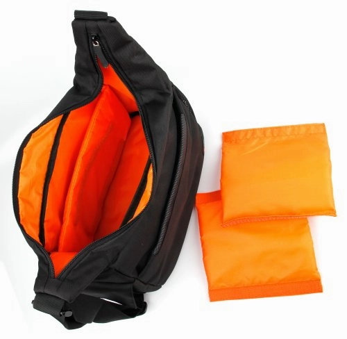 Duragadget Bb Gun Carry / Storage Bag Nylon Shoulder Bag In Black & Orange With Customizable