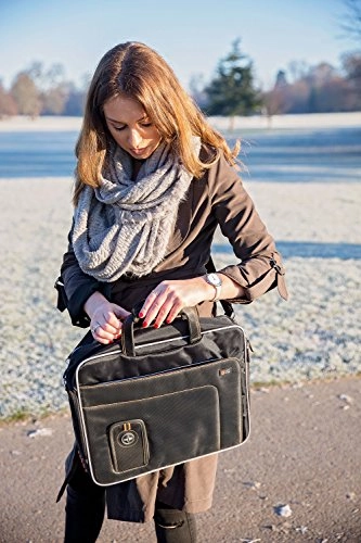 DURAGADGET Black and Orange Padded Carry Case with Removable Shoulder Strap for The MSI GV62 7RE