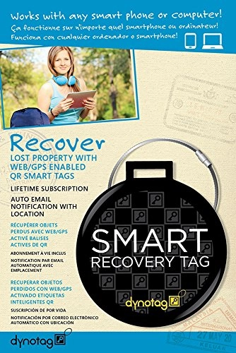 Dynotag Web/Gps Enabled Qr Smart Deluxe Steel Luggage Tag & Braided Steel Loop