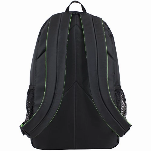 Eastsport Adrenaline Value Bungee School Backpack with Lash Tab, Black with Green