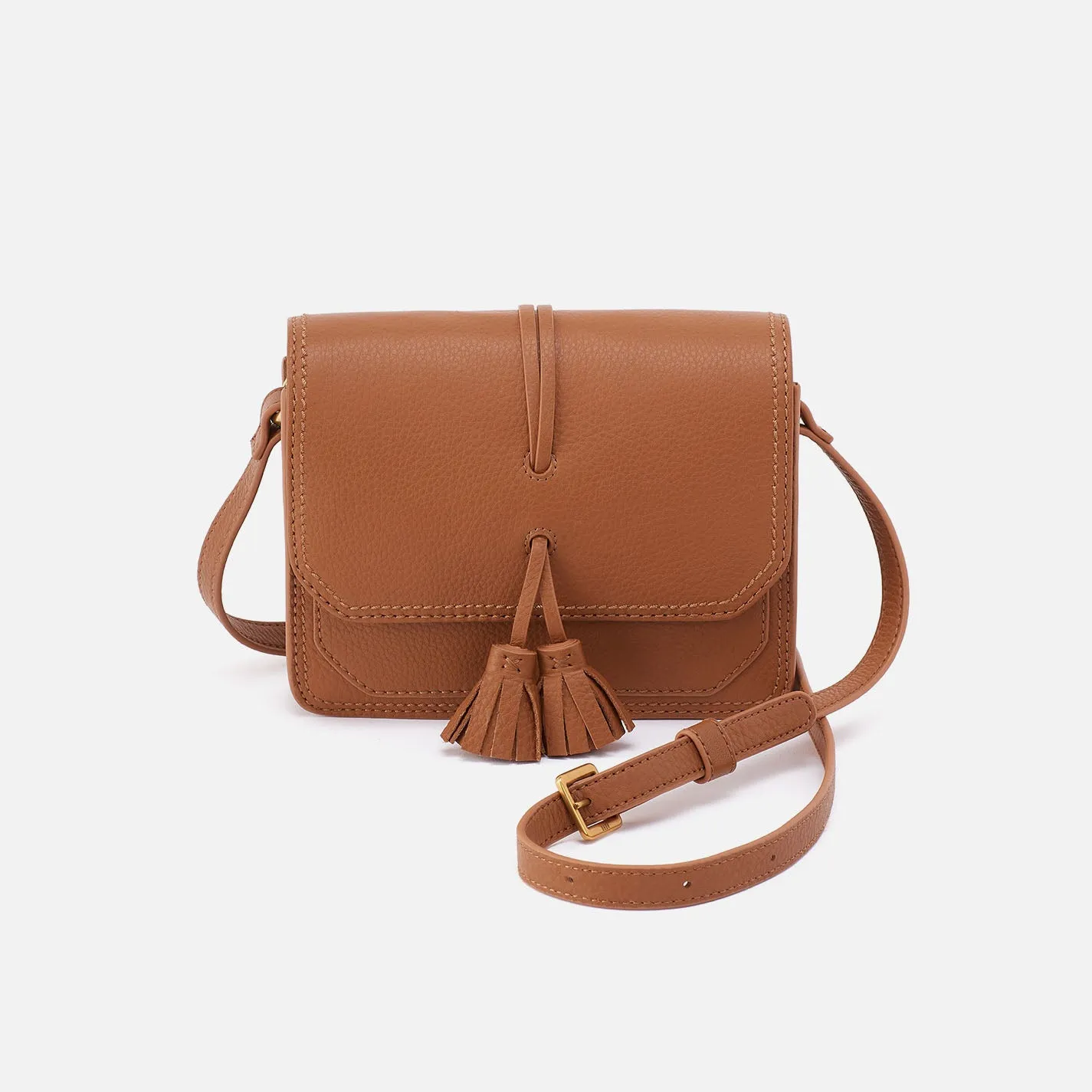 Eden Small Crossbody In Pebbled Leather - Warm Honey